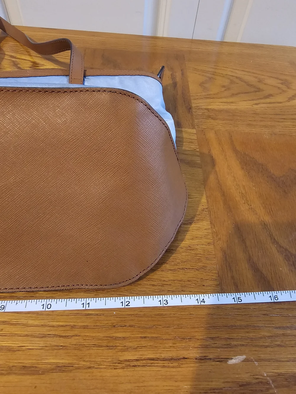 Michael Kors Light Blue Nylon Tote with Brown Leather Trim